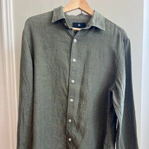 Banana Republic Linen Button Up Short Men’s Size Medium Green